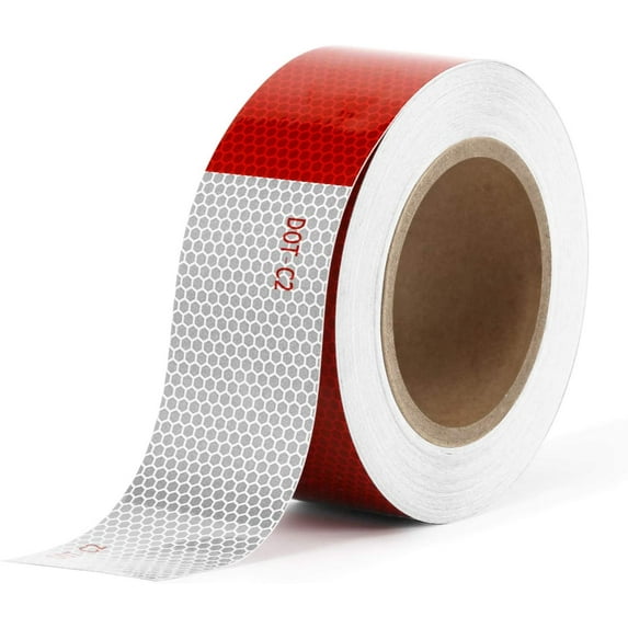 Reflective Safety Tape Red & White Waterproof High Visibility 9-meter, Reflector Conspicuity Tape for Cars Helmets Mailbox