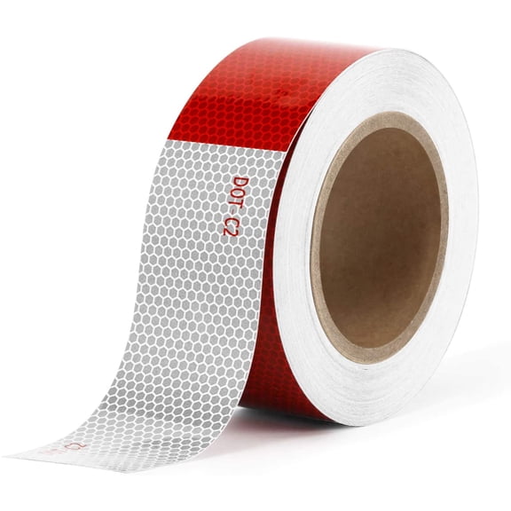 Reflective Safety Tape Red & White Waterproof High Visibility 9-meter, Reflector Conspicuity Tape for Cars Helmets Mailbox