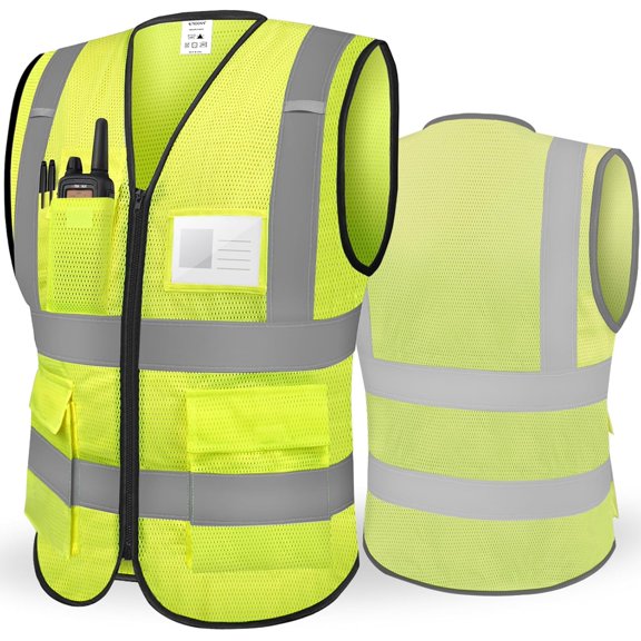 Reflective Safety Vest High Visibility Class II Mesh for Women & Men Meets ANSI Standards