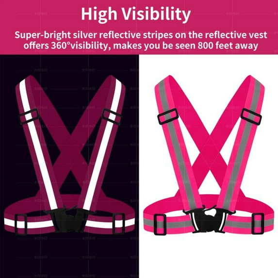 Reflective Safety Vest - High Visibility Vest Adjustable Straps for Outdoor Jogging, Cycling, Walking and Riding