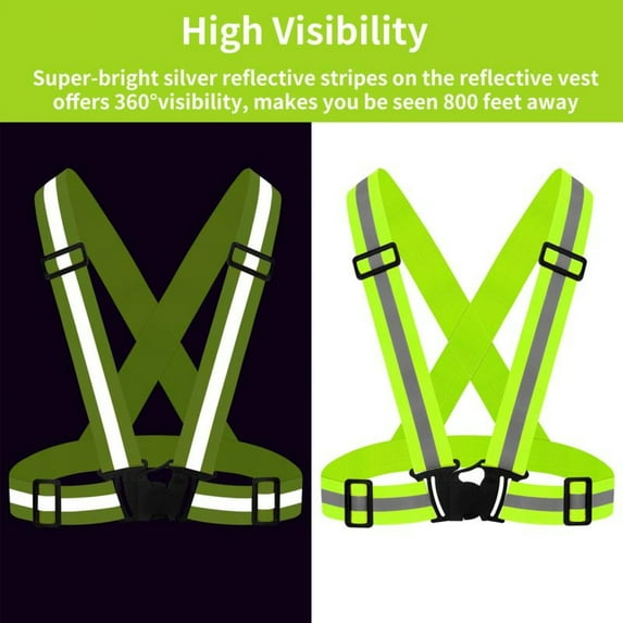 Reflective Safety Vest - High Visibility Vest Adjustable Straps for Outdoor Jogging, Cycling, Walking and Riding