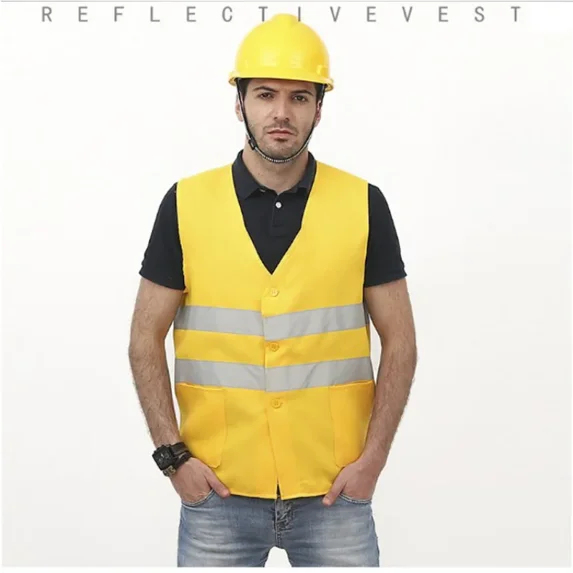 Reflective Safety Vest Size S-4XL Front Zipper Neon High Visibility Adults Construction Work Security Workwear Volunteer Traffic
