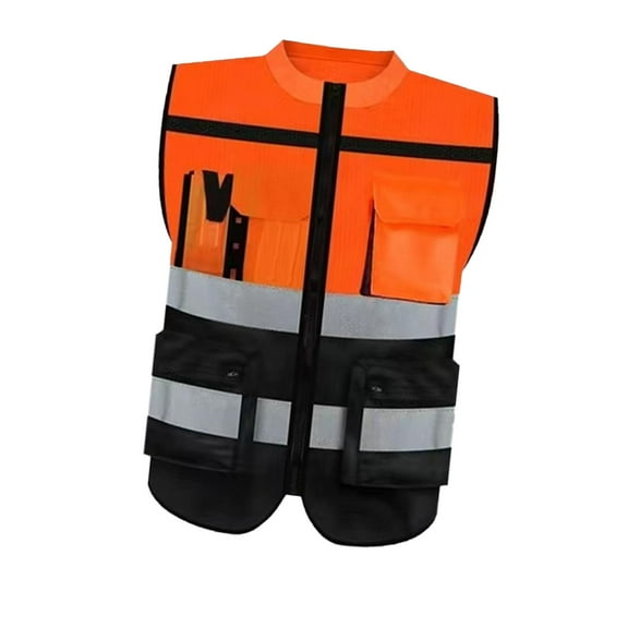 Reflective Safety Vest Work Clothing High Visibility Breathable Polyester with Pockets for Men Women Biking