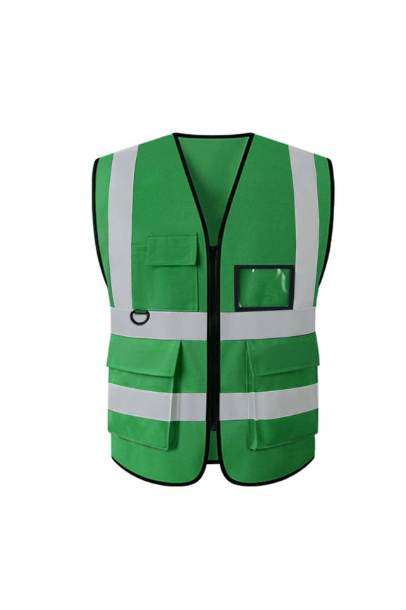 Reflective Safety Vest for Men & Women High Visibility Class 2 Vest with Pockets,Suit For Work Wear(L,Green)