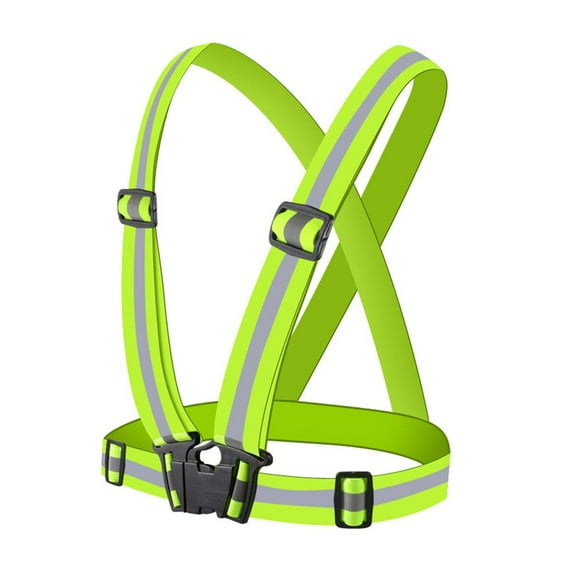 Reflective Safety Vest for Night Running and Cycling, Adjustable Elastic Straps for Adults and Kids