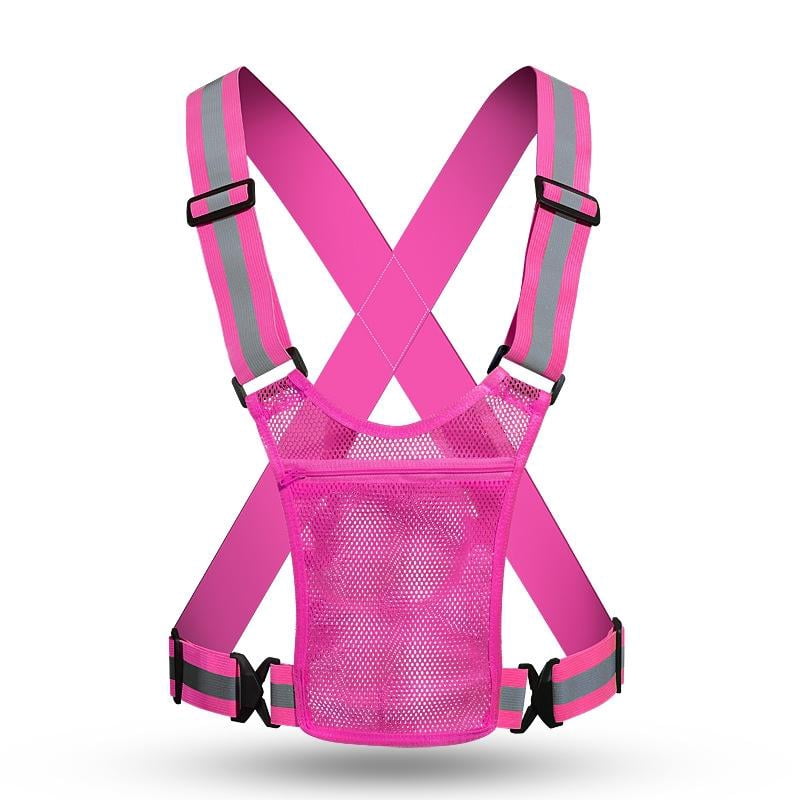 Reflective Safety Vest with Storage Pocket, Adjustable High Visibility Running Vest for Night Walking, Cycling, Hiking Outdoor Safety