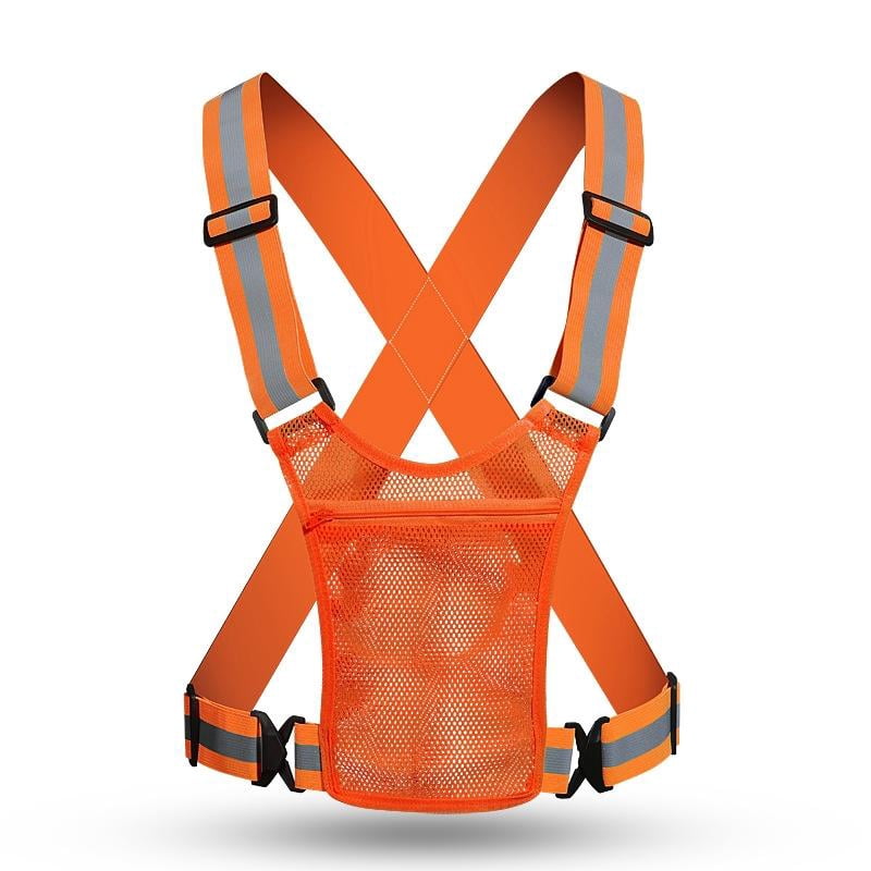 Reflective Safety Vest with Storage Pocket, Adjustable High Visibility Running Vest for Night Walking, Cycling, Hiking Outdoor Safety