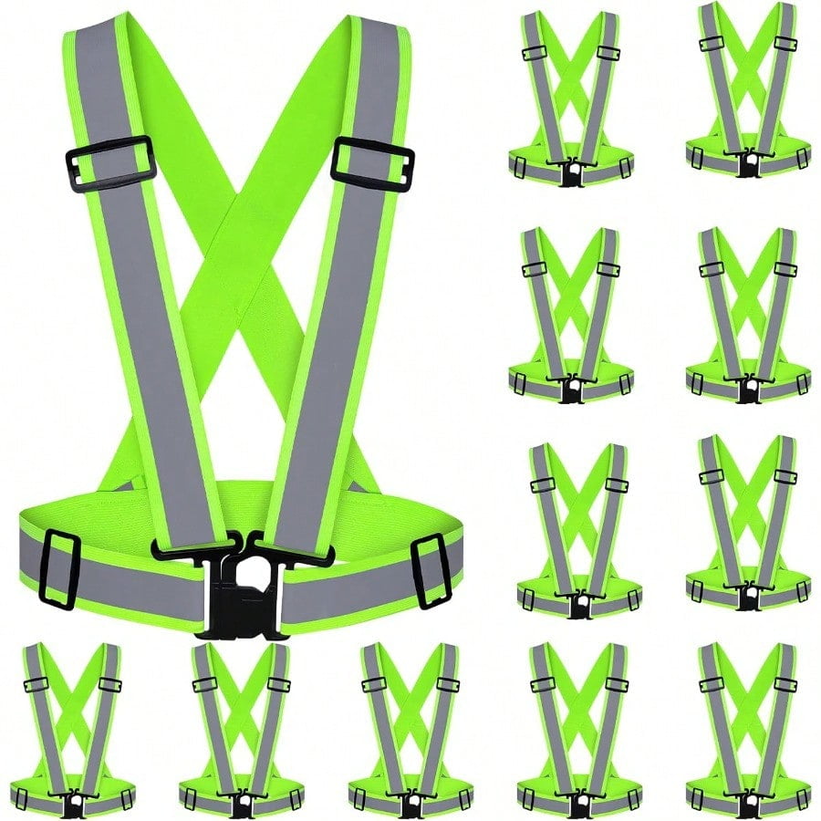 Reflective Safety Vests Adjustable Elastic High Visibility Straps For Men Women Walking Running Cycling Work