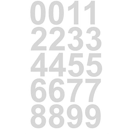 Reflective Sheet of 1 Inch (White) Numbers Vinyl Custom Street Address Mailbox Decal Stickers Kit