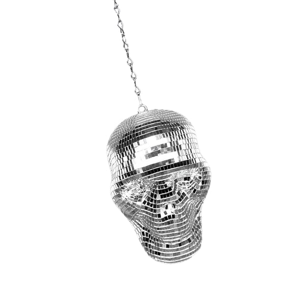 Reflective Skull Ornament Discos Human Head Sparkling Mirrored Pendants for Halloween Festivals Party Stage Decors