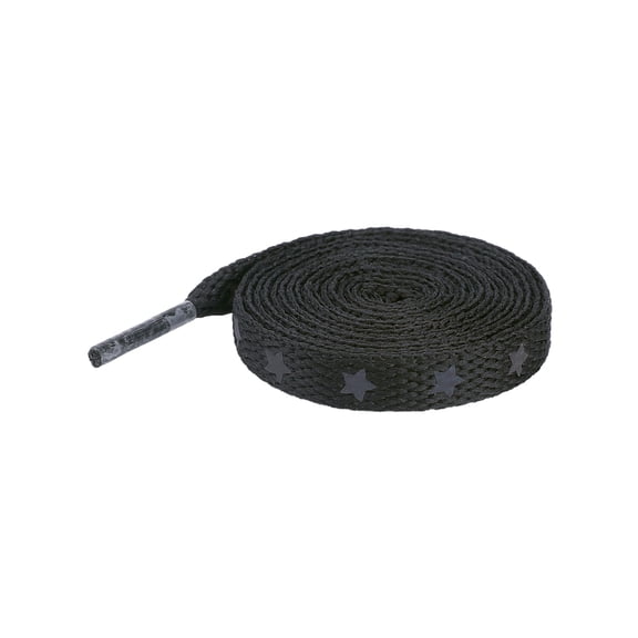 INSPIRE CHIC Reflective Stars Shoelaces Colorful Cool Flat Shoe Laces Strings for Athletic Running Sneakers 2 Pairs Black-Colorful Light 140cm/55.1"