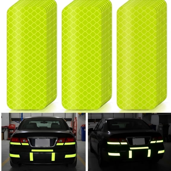 Reflective Stickers 100 PCS High Visibility Reflective Tape Waterproof Reflective Strips Bulk Safety Reflective Tape for Car Motorcycle Bike Trailer Helmet Mailbox Bag, 1.18 x 3.15 Inch