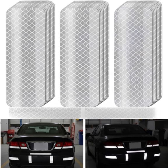 Reflective Stickers 100 PCS High Visibility Reflective Tape Waterproof Reflective Strips Bulk Safety Reflective Tape for Car Motorcycle Bike Trailer Helmet Mailbox Bag, 1.18 x 3.15 Inch