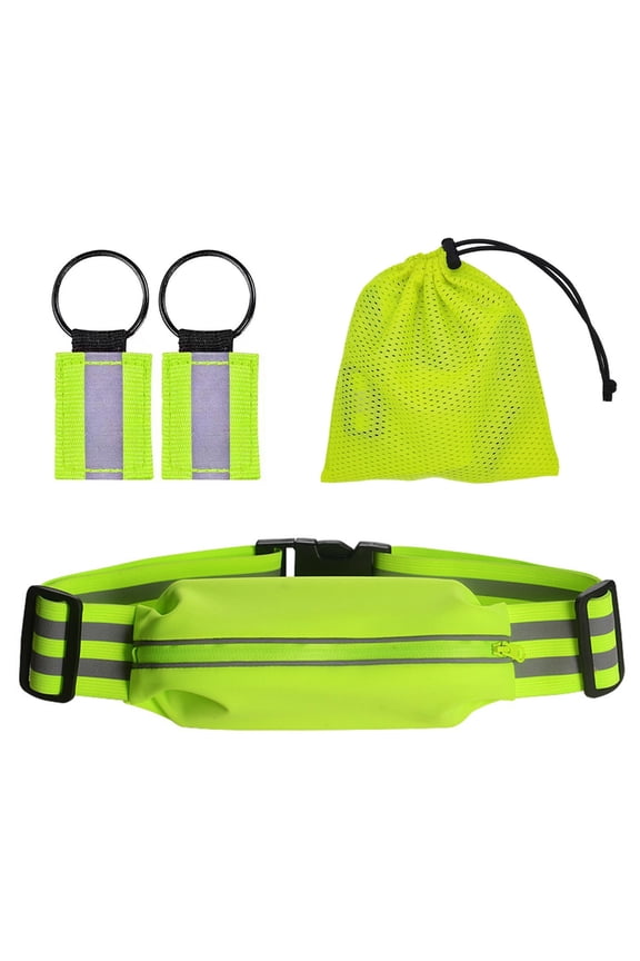 Reflective Stretch Running Belt with Secure Pockets & Keychains for Outdoor Sports Essentials (120)