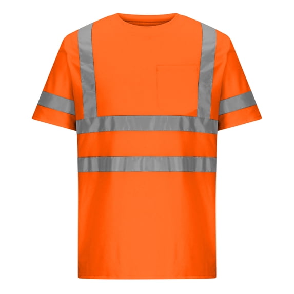 Reflective Strip Round Neck Short Sleeve T-Shirt for Men and Women, Breathable Loose Fit Casual Tee with Enhanced Visibility