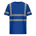 thumbnail image 1 of Reflective Strip Round Neck Short Sleeve T-Shirt for Men and Women, Breathable Loose Fit Casual Tee with Enhanced Visibility, 1 of 4