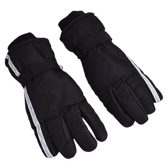 Reflective Stripe Skiing Gloves with Thermal Fleece Water Proof Gloves for Snowboarding Mountain Climbing Cold Weather