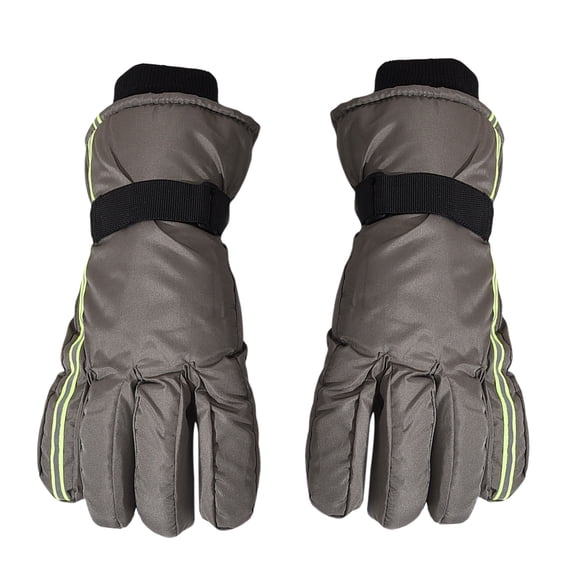 Reflective Stripe Skiing Gloves with Thermal Fleece Water Proof Gloves for Snowboarding Mountain Climbing Cold Weather