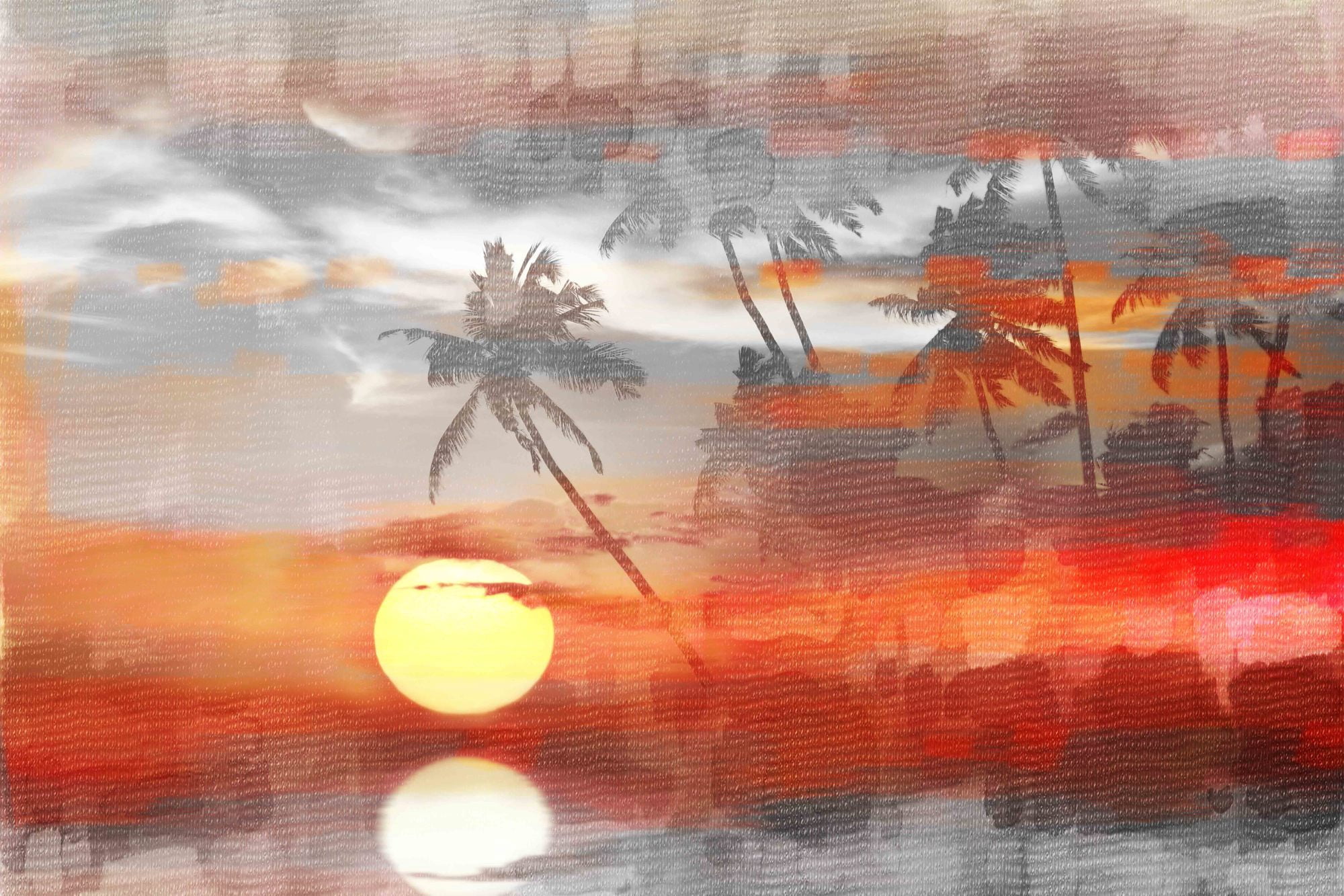 Reflective Sun Art Print on Premium Canvas