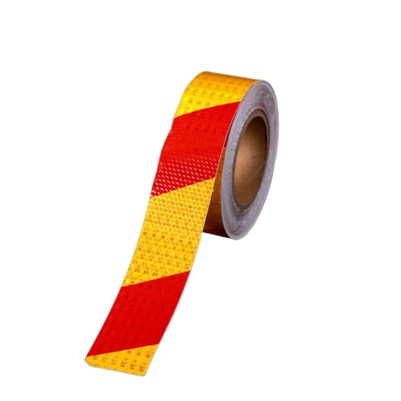 Reflective Tape Outdoor Waterproof, Heavy Duty Strong Adhesive Hazard Caution Safety Warning Tape, High Visibility Conspicuity Tape for Trucks Trailer to Warning in Outdoors,Red Yellow