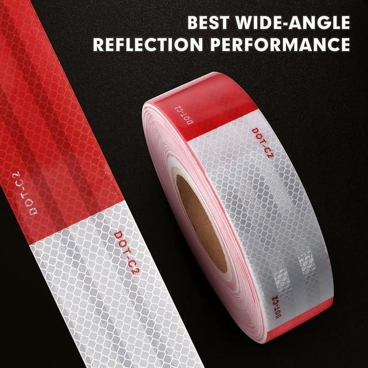 Reflective Tape Red and White Safety Strip | High Visibility Rhombus ...