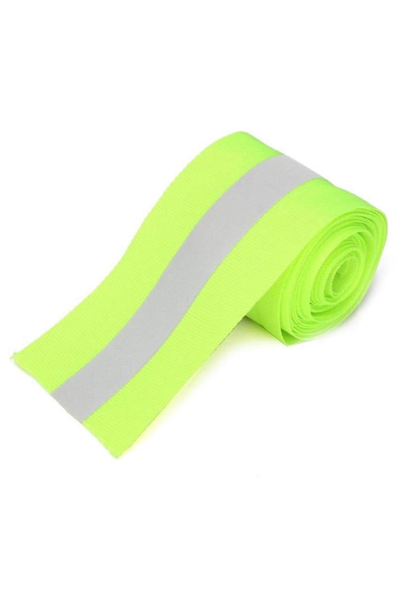 Reflective Tape Ribbon Sew on Lime Synth Fabric 2" x 3 yds
