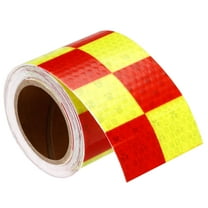 Reflective Tape, Waterproof Adhesive High Visibility Caution Warning Safety Tape Reflector for Trucks  Cars Fluorescent Yellow/Red
