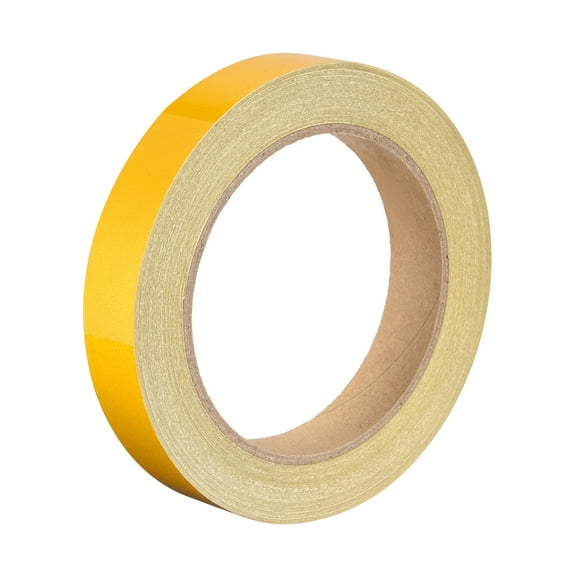 Reflective Tape Yellow, 20mm x 25m, Outdoor Waterproof Warning Tape For Bikes, RV, and Boat Marking