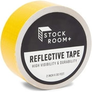 Stockroom Plus Yellow Reflective Tape - 2 in x 30 ft Roll - Yellow Stair Tape for Walkways, Trailers & Bikes - Outdoor Reflective Safety & Durable Adhesive