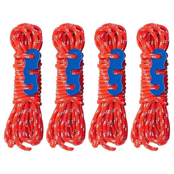 Reflective Tent Guy Rope, Light Weight Tent Guide Line Cord, 13 Feet Guy Rope for Outdoor Camping Hiking Awning Tent