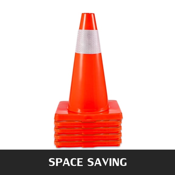 Reflective Traffic Cones 18" - 8Pack Safety Parking Cones with PVC Base, for Road Work, Events & Hazard Marking