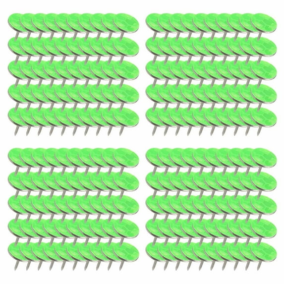Reflective Trail Marking Tacks 100 Pack – Honeycomb Flat Head Nails for Outdoor Hiking, Hunting, Camping | High Visibility Green, Multi-Color Options, Sturdy Metal, 0.39x0.41 in, Night Safety Markers