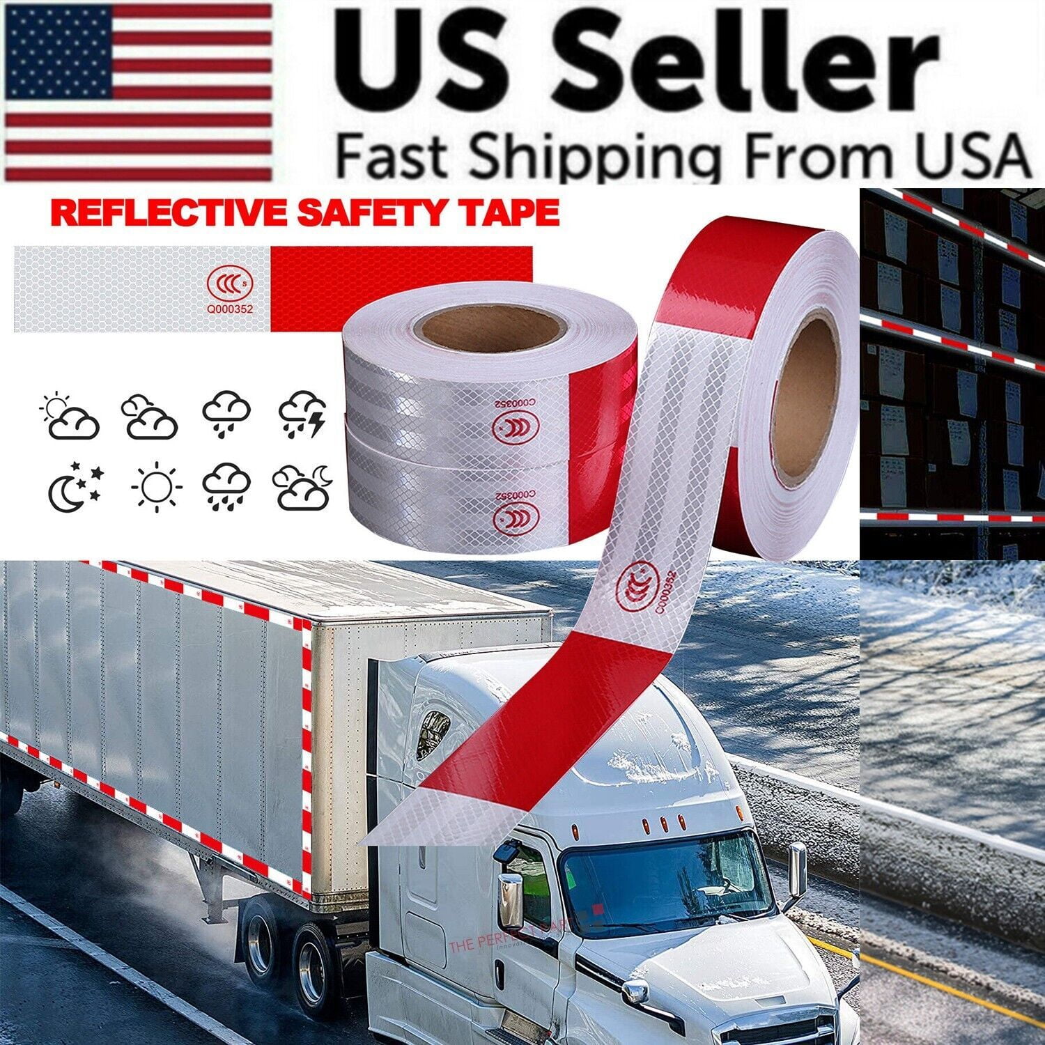 Reflective Trailer Safety Tape Conspicuity Tape Warning Sign Car Truck ...