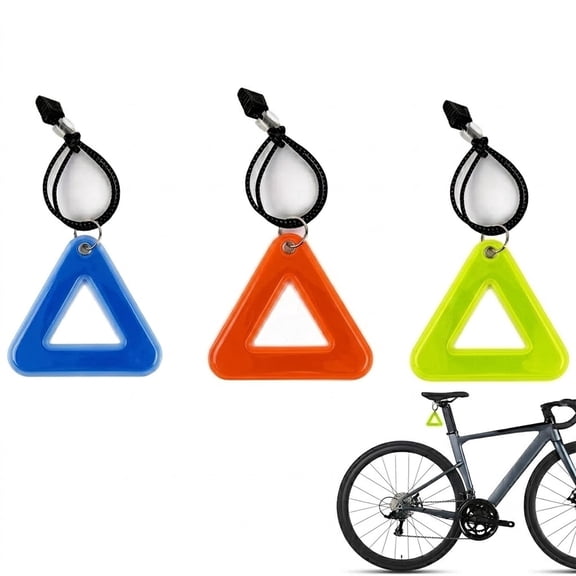 Reflective Triangle for Bicycles and Backpacks, Safety Warning Light Reflector, 3 Pack for Cycling Running Backpack Night Riding