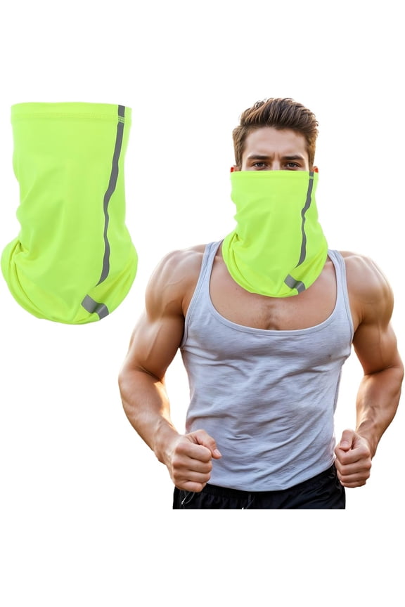 Reflective UV Neck Gaiter  Cooling Face Mask, Breathable Wind & Dust UV Protection Gaiter for Outdoor Activities (Fluorescent Yellow)