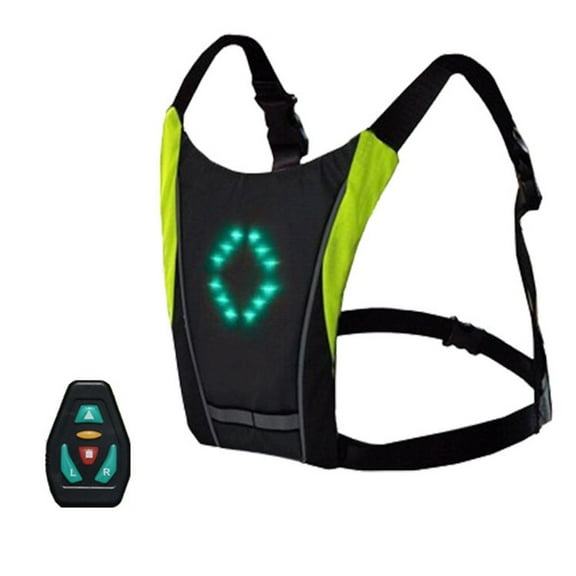 Reflective Vest Backpack Universal Wireless Turn Signal Light 1 Set 4.2V 500mAh Cycling Bag Pouch Kit LED Signal