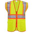 thumbnail image 1 of Reflective Vest Class 2 Safety Vests ANSI with 4 Pockets Zipper High Visibility Construction Uniform, 1 of 5