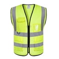 thumbnail image 1 of Reflective Vest Class 2 Safety Vests ANSI with 5 Pockets Zipper High Visibility Construction Uniform, 1 of 5