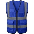 thumbnail image 1 of Reflective Vest Class 2 Safety Vests ANSI with 5 Pockets Zipper High Visibility Construction Uniform, 1 of 4