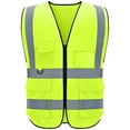 thumbnail image 1 of Reflective Vest Class 2 Safety Vests ANSI with 5 Pockets Zipper High Visibility Construction Uniform, 1 of 5