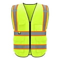thumbnail image 1 of Reflective Vest Class 2 Safety Vests ANSI with 5 Pockets Zipper High Visibility Construction Uniform, 1 of 4