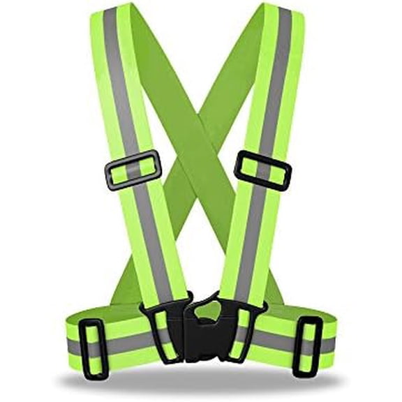Reflective Vest | Lightweight, Adjustable & Elastic | Safety & High Visibility for Running, Jogging, Walking,Cycling | Fits Outdoor Clothing (1 Pack, Neon Yellow)