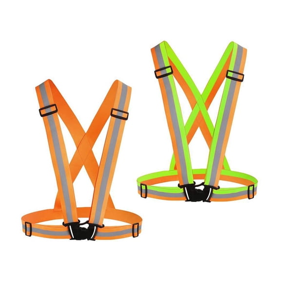 Reflective Vest Running Gear 2Pack, High Visibility Adjustable Safety Ves for Night Cycling,Hiking, Jogging,Dog Walking