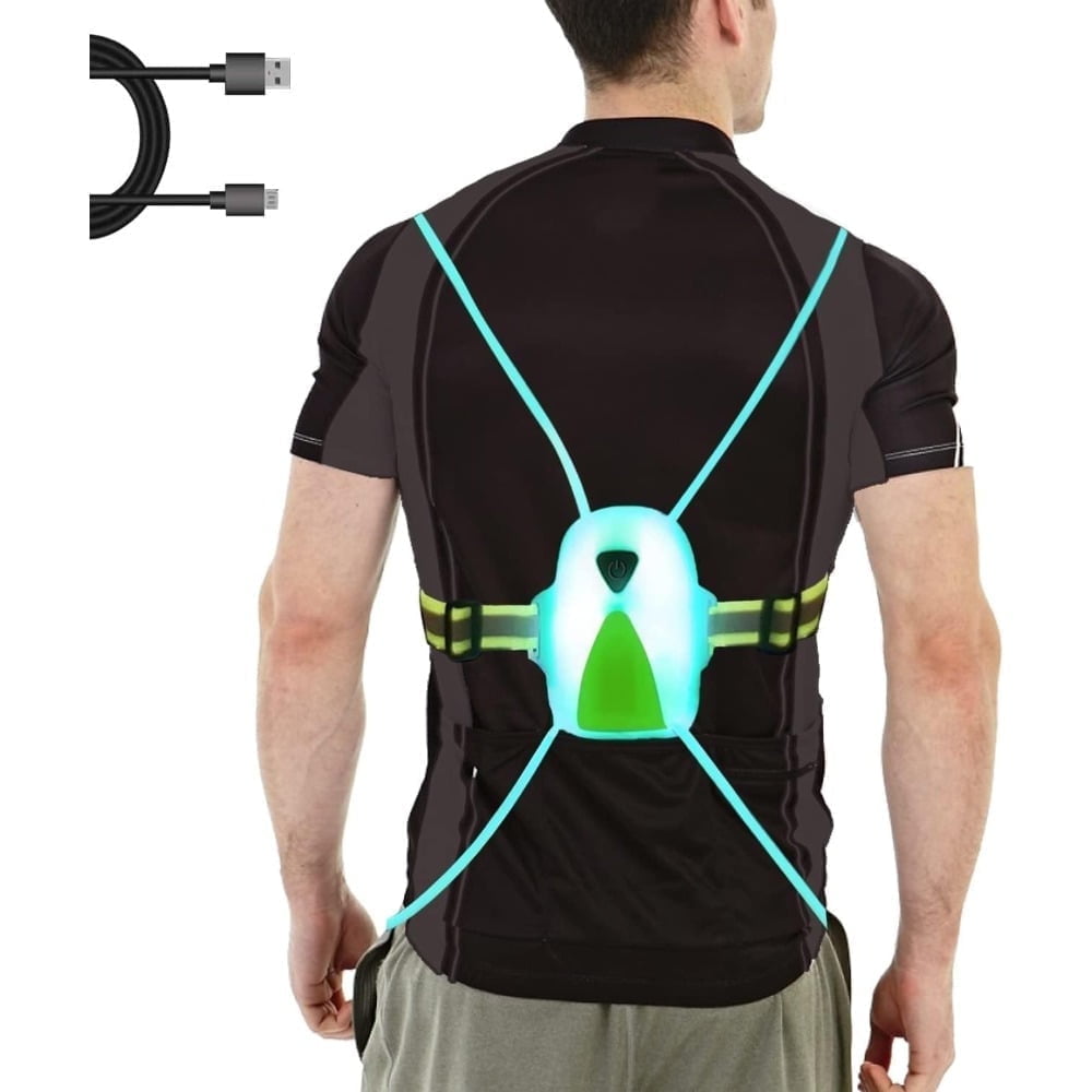 Reflective Vest Running Lights for Runners Reflective Running Vest for Women Kids Men Walking Light for Night Walking Biking USB Rechargeable LED Running Vest