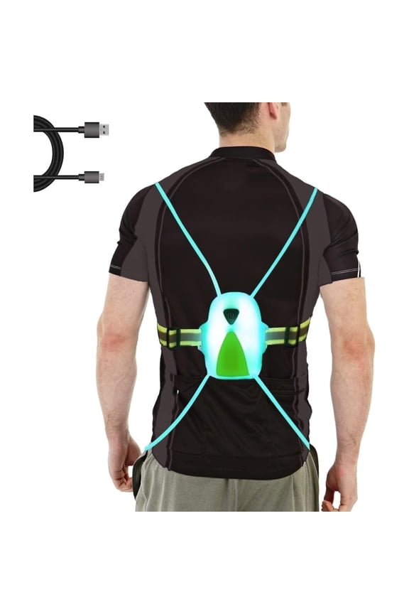 Reflective Vest Running Lights for Runners Reflective Running Vest for Women Kids Men Walking Light for Night Walking Biking USB Rechargeable LED Running Vest