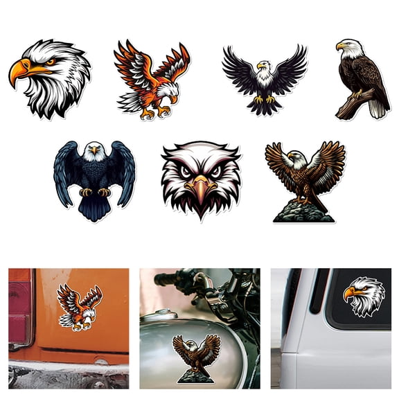 Reflective Vinyl Car Stickers Waterproof Decals for Vehicle Decoration Eagle 148x155mm 7pcs/set