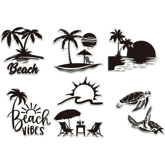 Reflective Vinyl Car Stickers Waterproof Decals for Vehicle Decoration Sun 148x155mm 7pcs/set Plastic