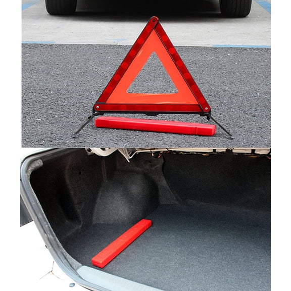 Reflective Warning Triangle for Vehicles, Emergency Warning Triangle Roadside Safety Triangle Kits, Day and Night Visibility for Car Breakdowns, Accidents, Fog Rain, 3-Pack