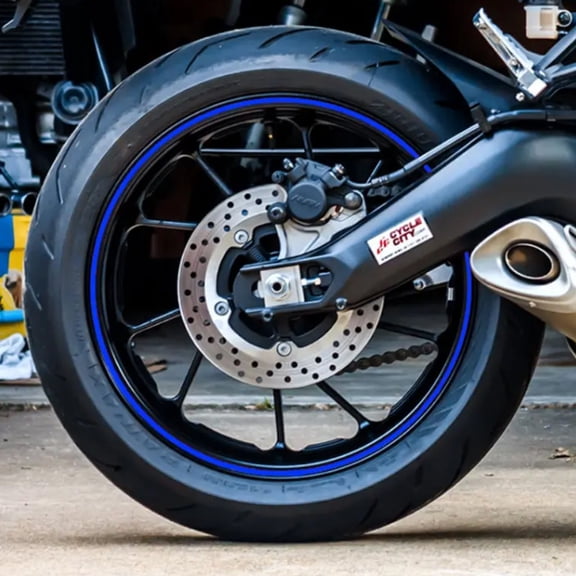 Reflective Wheel Rim Decals for 18 in Rims Waterproof Vibrant Motorcycle and Car Hub Stripe Stickers Blue