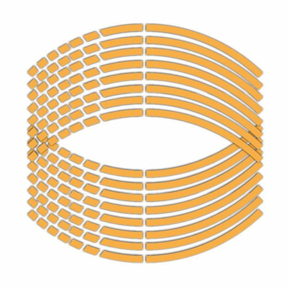 Reflective Wheel Rim Decals for 18 in Rims Waterproof Vibrant Motorcycle and Car Hub Stripe Stickers Orange